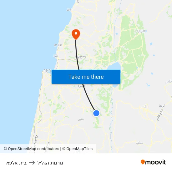 בית אלפא to גורנות הגליל map