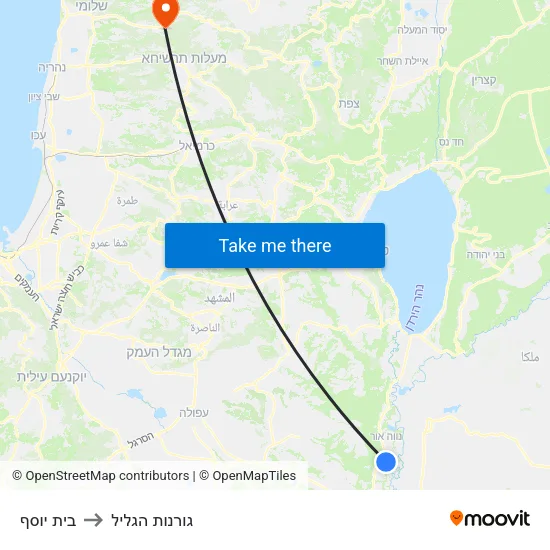 בית יוסף to גורנות הגליל map