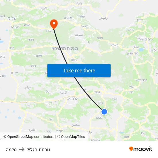 סלמה to גורנות הגליל map