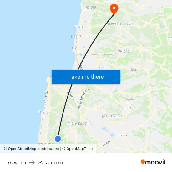 בת שלמה to גורנות הגליל map