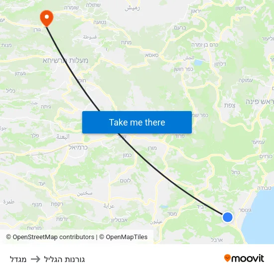 מגדל to גורנות הגליל map