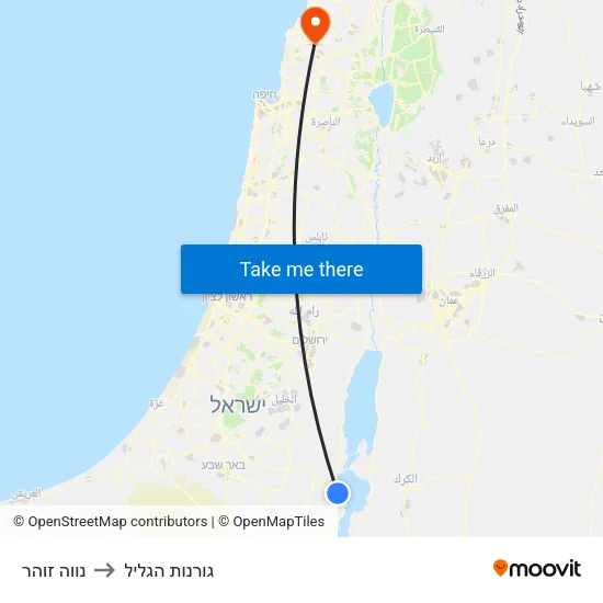 נווה זוהר to גורנות הגליל map