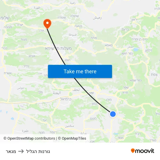 מגאר to גורנות הגליל map