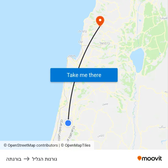 בורגתה to גורנות הגליל map
