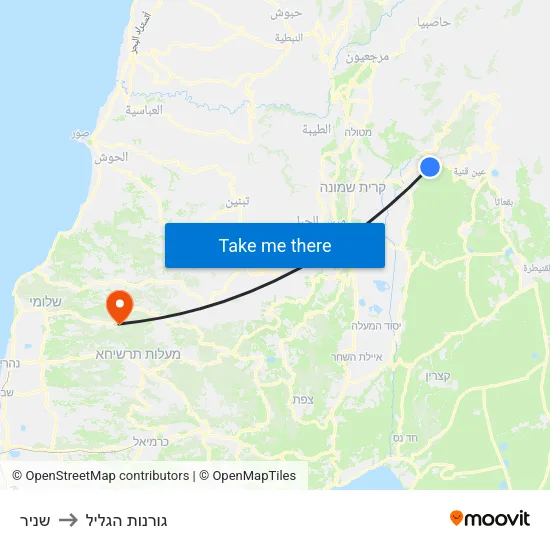שניר to גורנות הגליל map