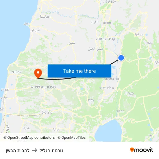 להבות הבשן to גורנות הגליל map