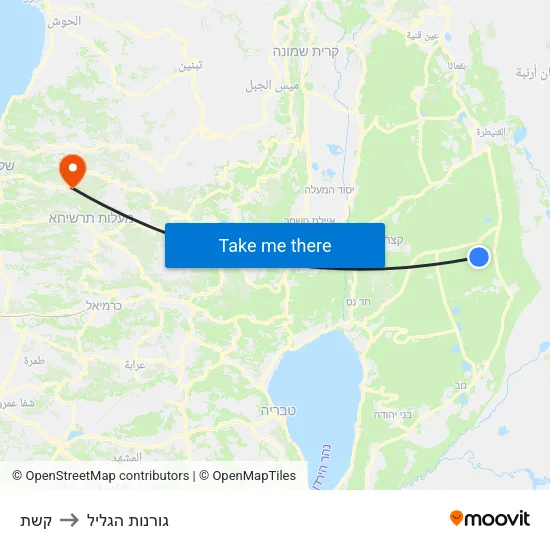 קשת to גורנות הגליל map