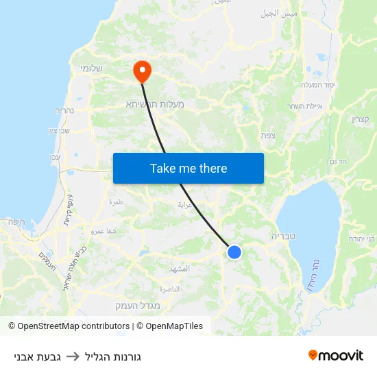 גבעת אבני to גורנות הגליל map