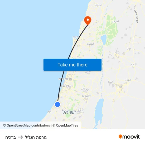 ברכיה to גורנות הגליל map