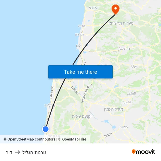 דור to גורנות הגליל map