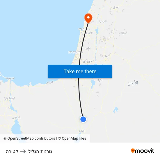 קטורה to גורנות הגליל map