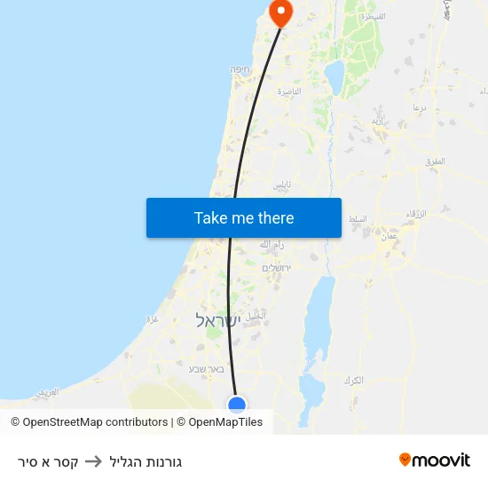קסר א סיר to גורנות הגליל map