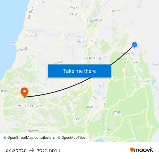 מג'דל שמס to גורנות הגליל map