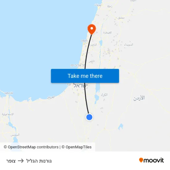 צופר to גורנות הגליל map