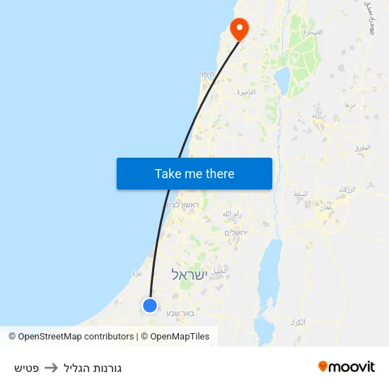 פטיש to גורנות הגליל map