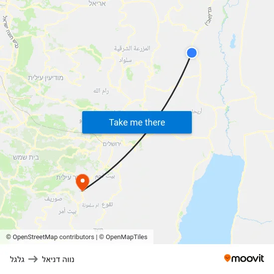 גלגל to נווה דניאל map