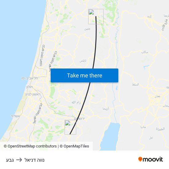 גבע to נווה דניאל map