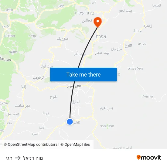חגי to נווה דניאל map