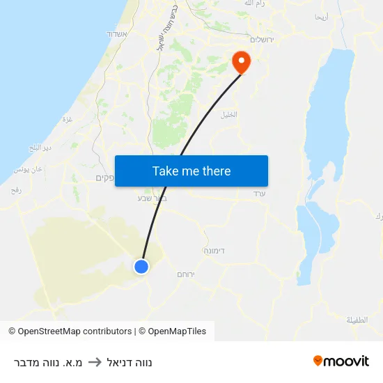 מ.א. נווה מדבר to נווה דניאל map