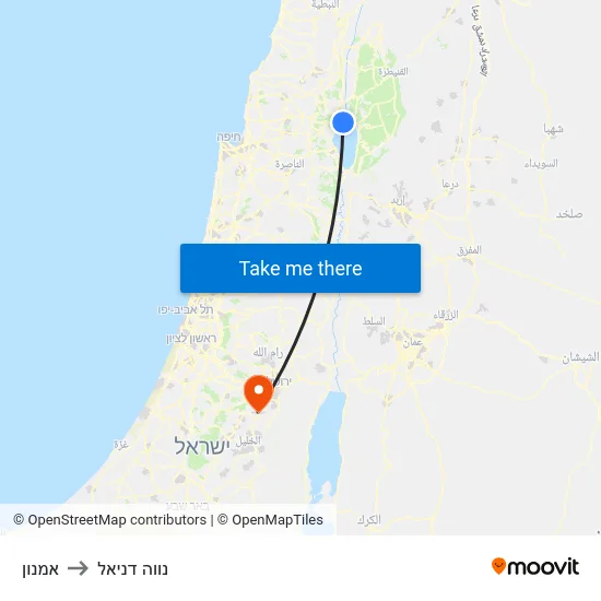 אמנון to נווה דניאל map