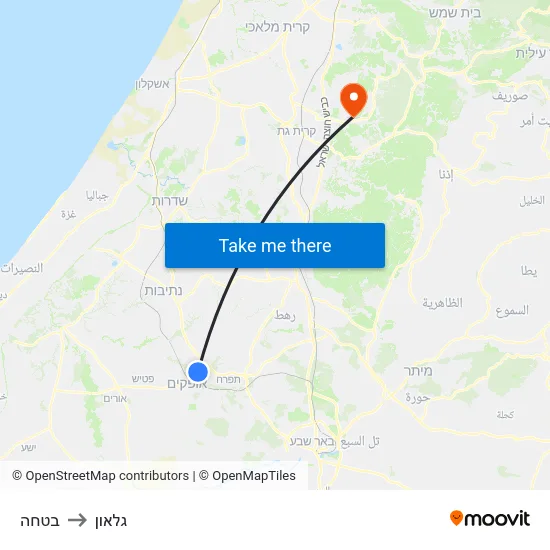 בטחה to גלאון map