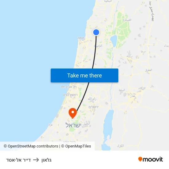 דייר אל-אסד to גלאון map