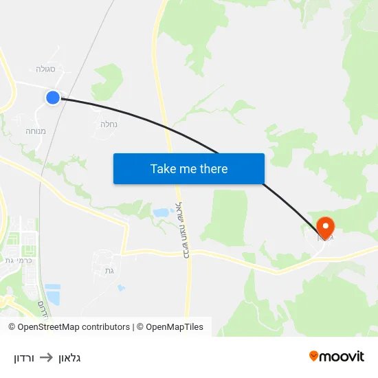 ורדון to גלאון map
