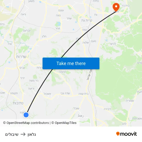 שיבולים to גלאון map