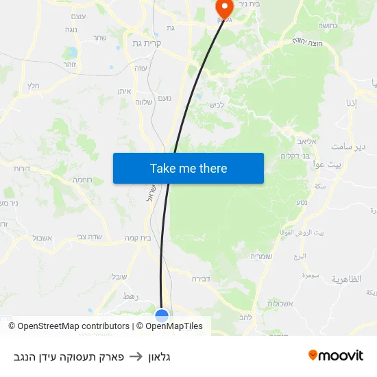 פארק תעסוקה עידן הנגב to גלאון map