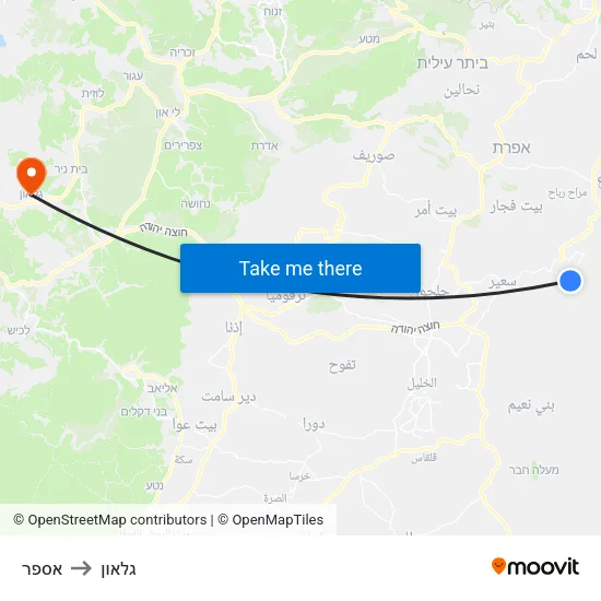 אספר to גלאון map