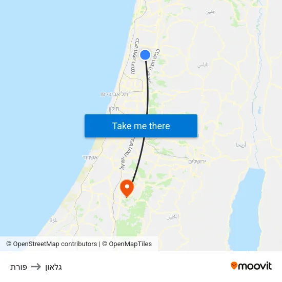 פורת to גלאון map
