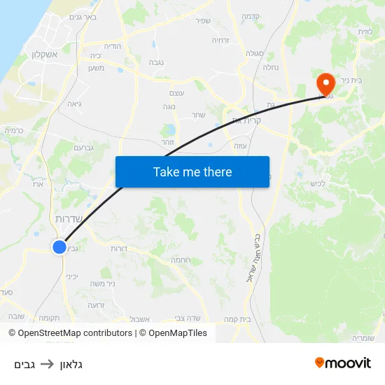 גבים to גלאון map