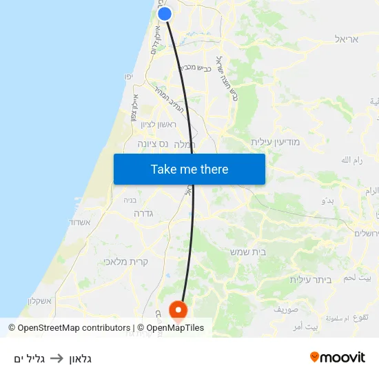 גליל ים to גלאון map
