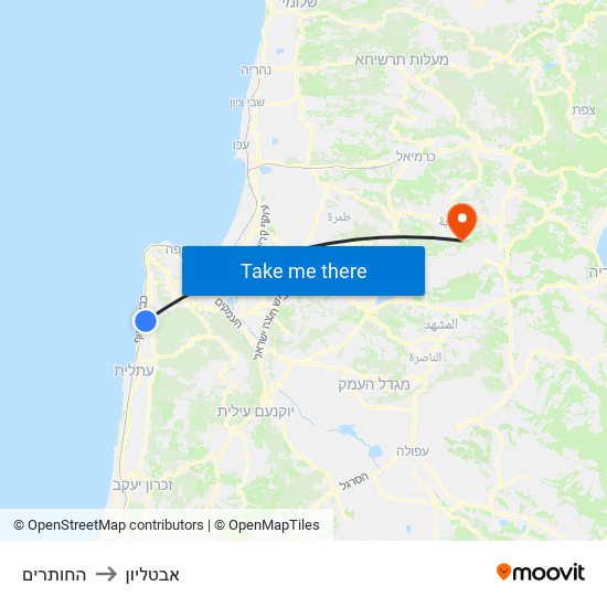 החותרים to אבטליון map