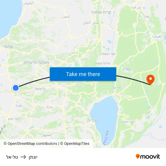 טל-אל to יונתן map