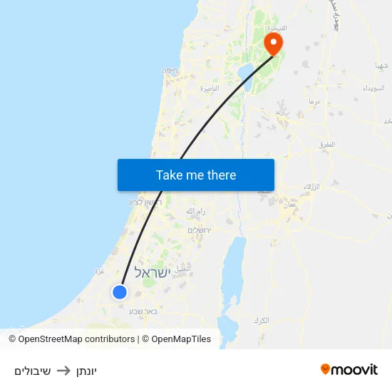 שיבולים to יונתן map