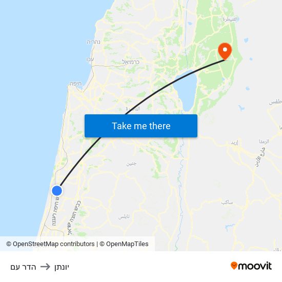 הדר עם to יונתן map