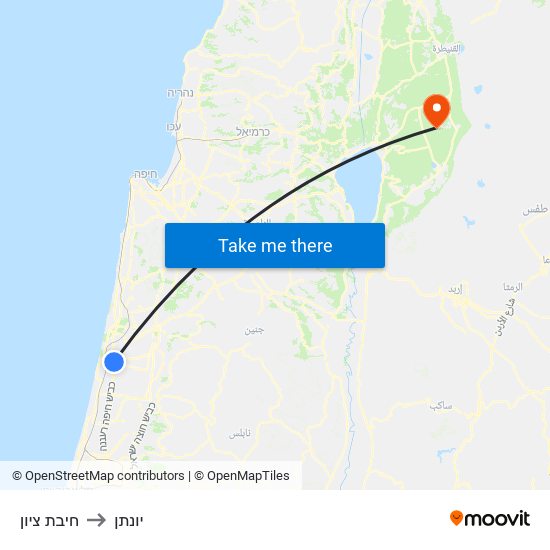 חיבת ציון to יונתן map