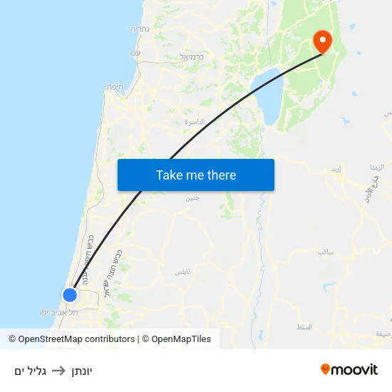 גליל ים to יונתן map