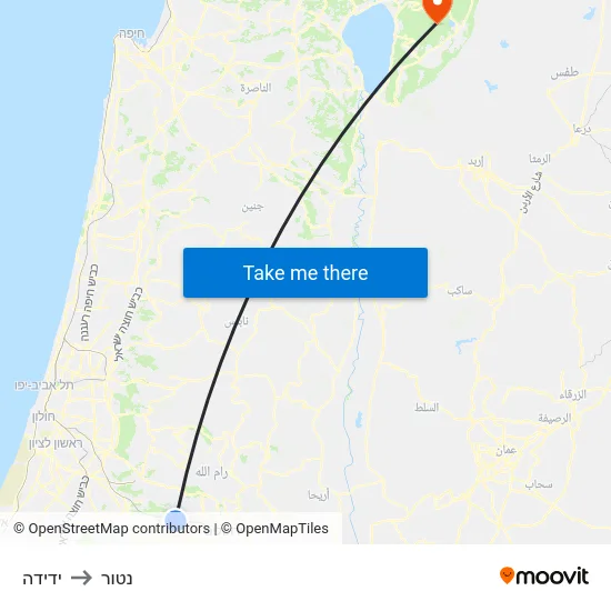 ידידה to נטור map