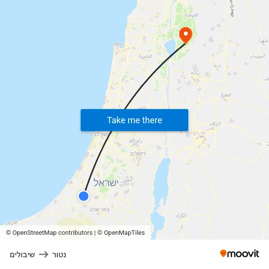 שיבולים to נטור map