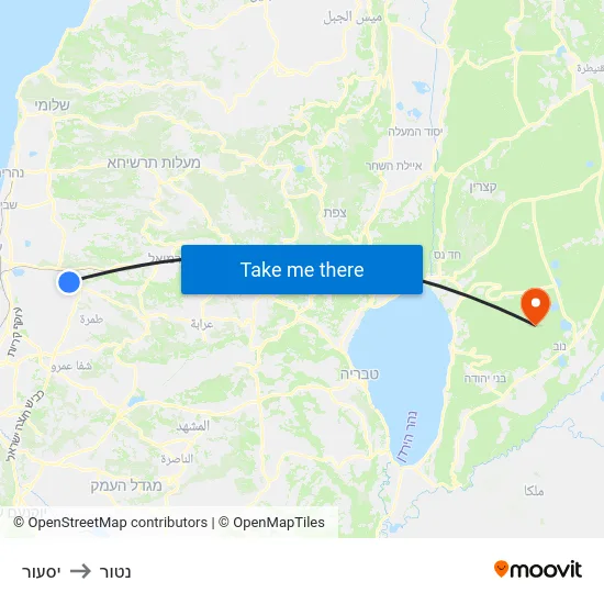 יסעור to נטור map
