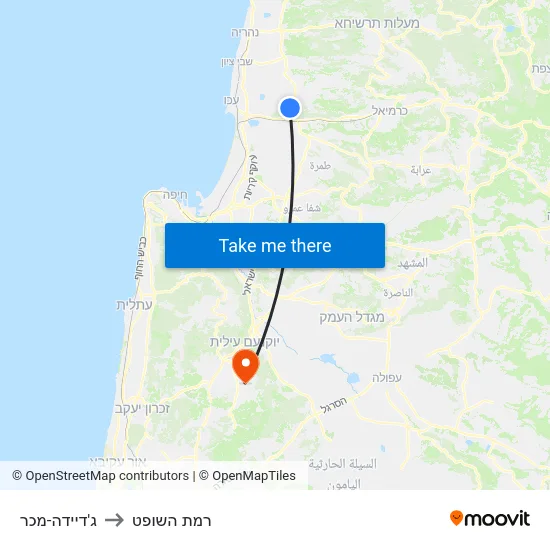 ג'דיידה-מכר to רמת השופט map