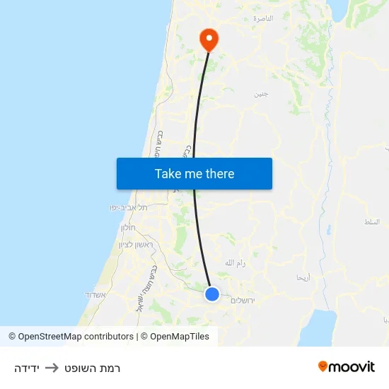 ידידה to רמת השופט map