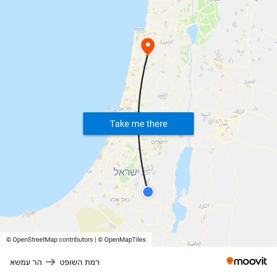 הר עמשא to רמת השופט map