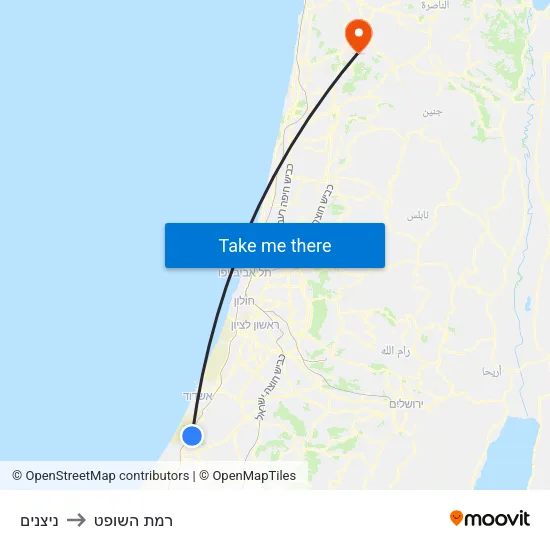 ניצנים to רמת השופט map