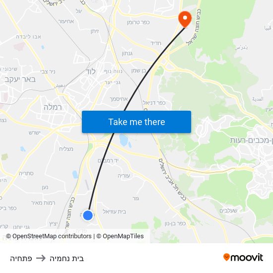 פתחיה to בית נחמיה map