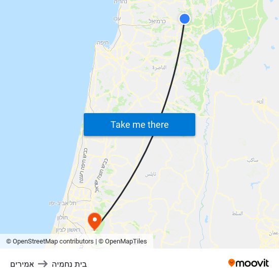 אמירים to בית נחמיה map