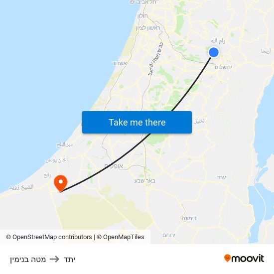 מטה בנימין to יתד map