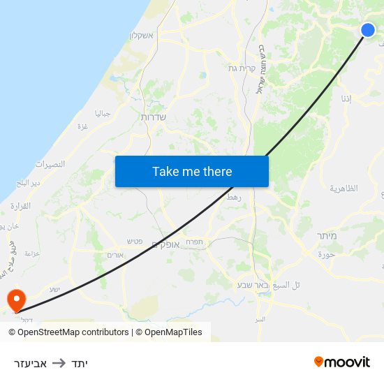 אביעזר to יתד map